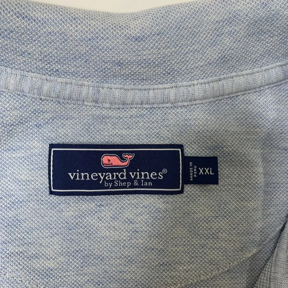 Vineyard Vines Sweatshirt Mens 2XL Spa Blue Saltwater 1/4 Zip Pullover *READ